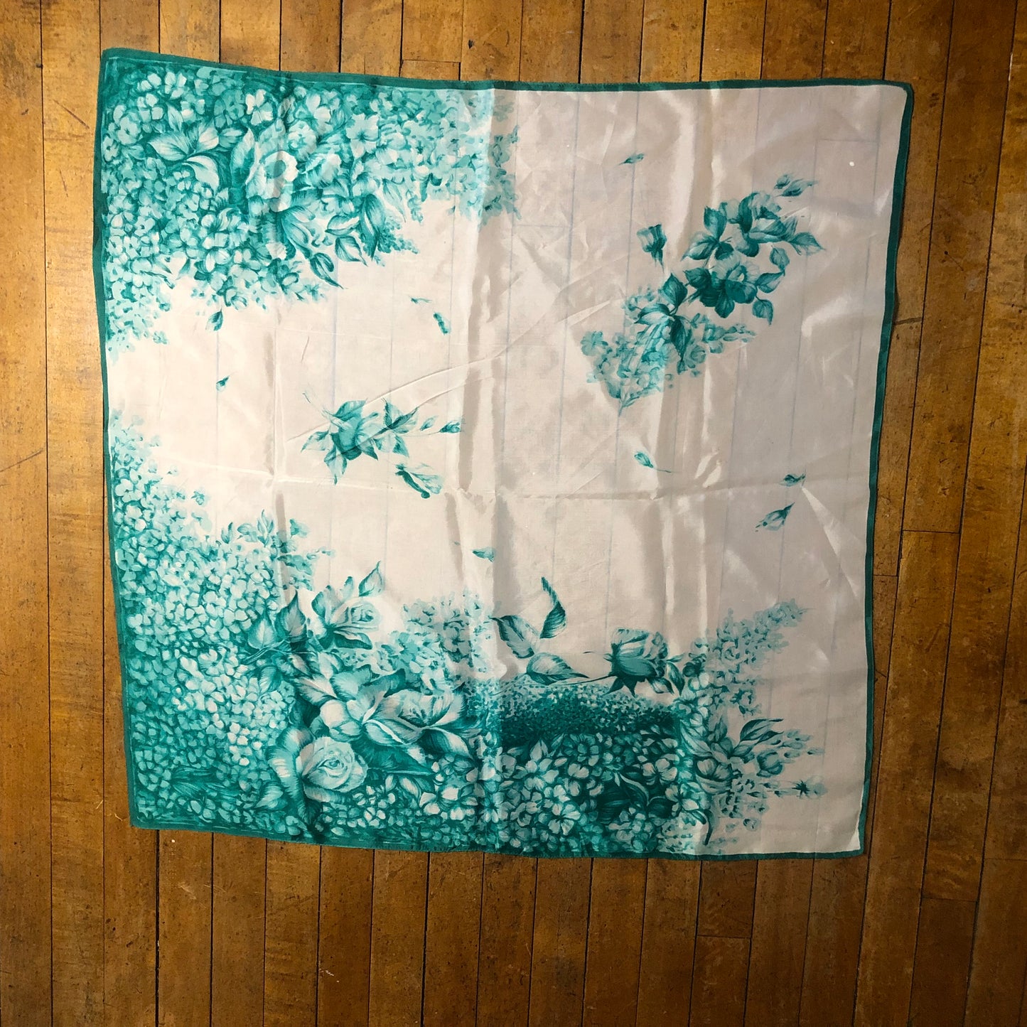 Mint Green Floral Unbranded Square Scarf