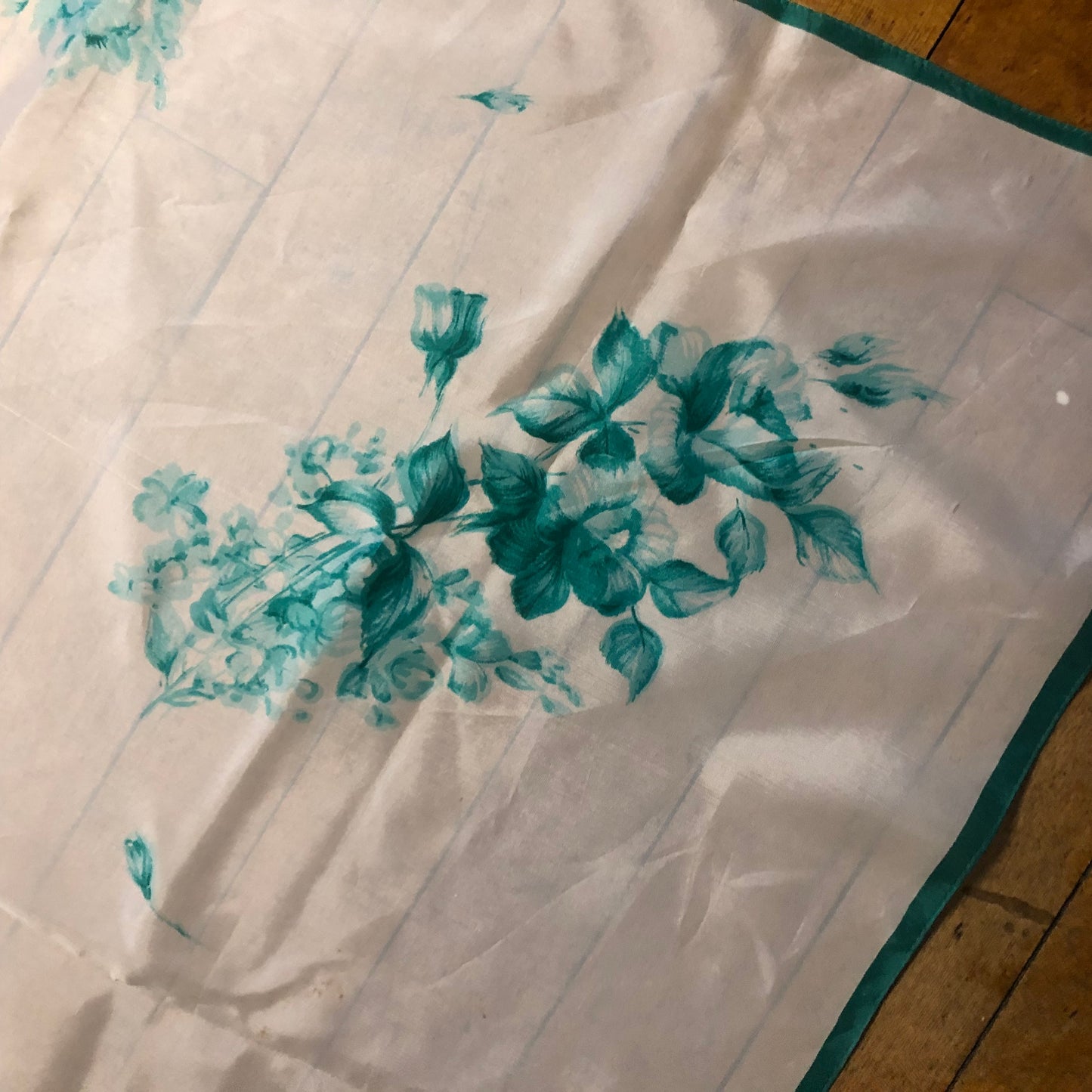Mint Green Floral Unbranded Square Scarf