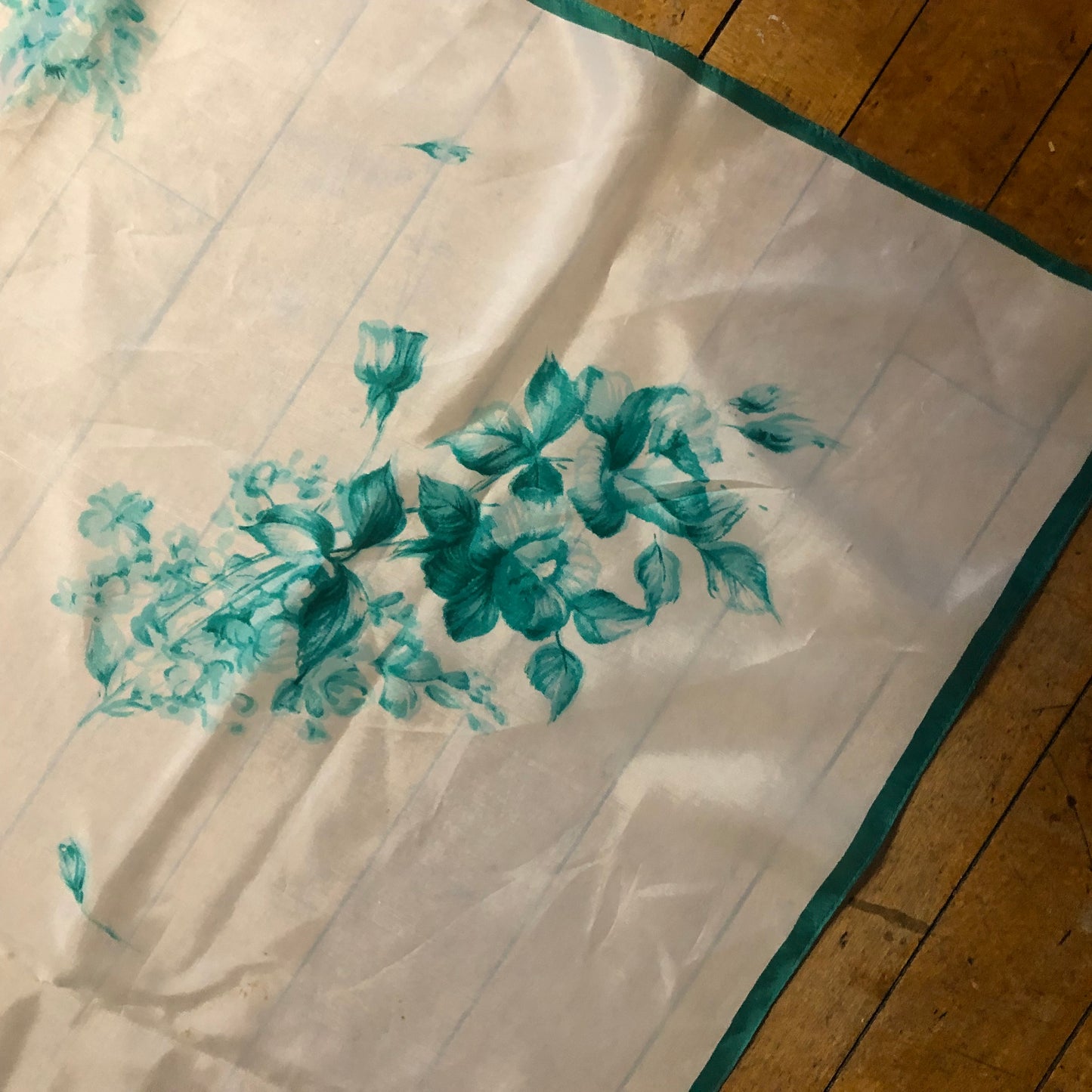Mint Green Floral Unbranded Square Scarf