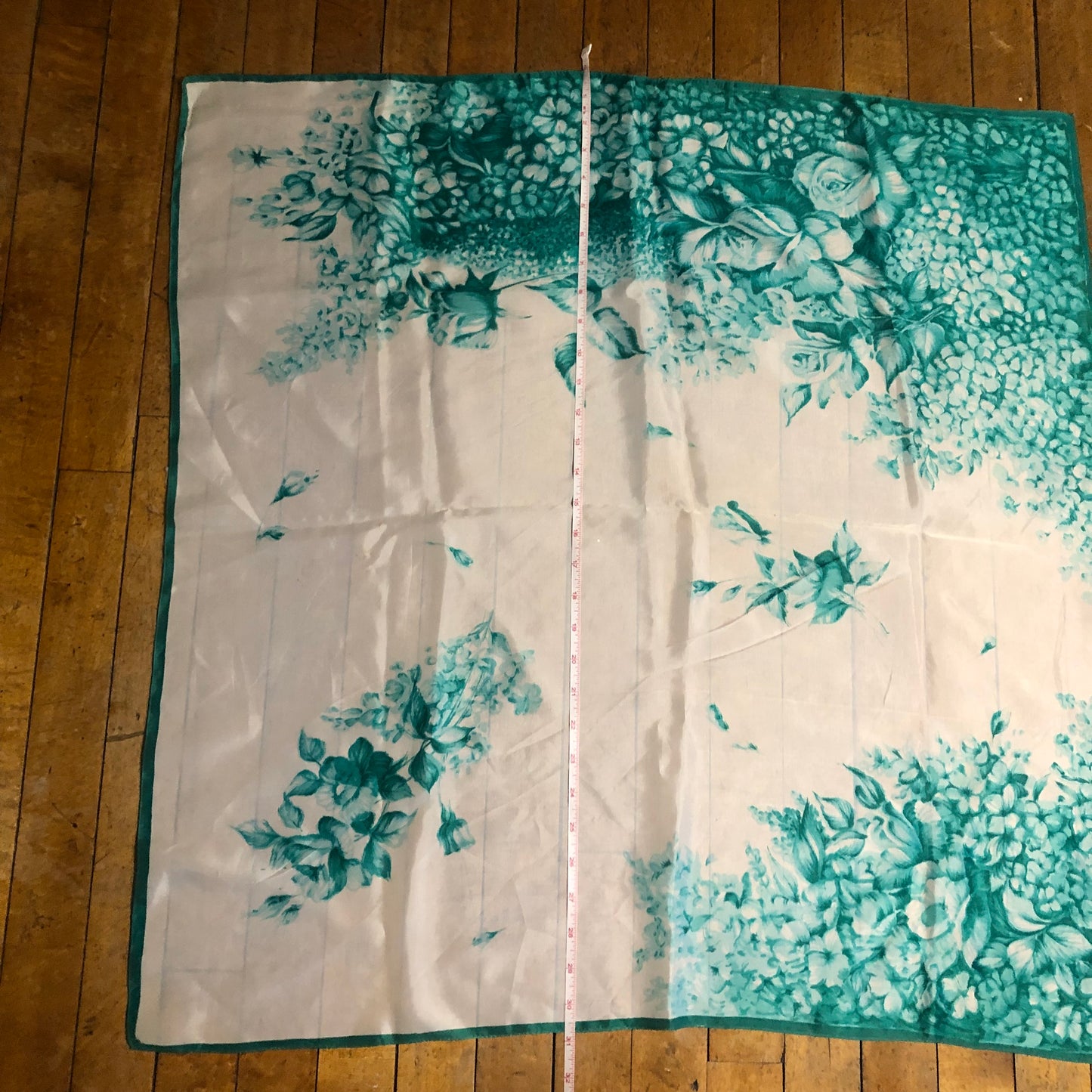 Mint Green Floral Unbranded Square Scarf