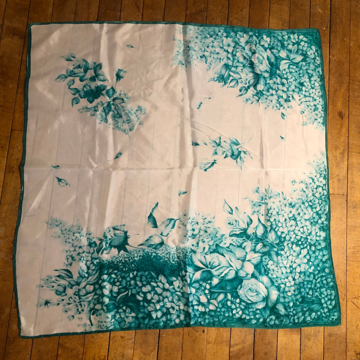 Mint Green Floral Unbranded Square Scarf