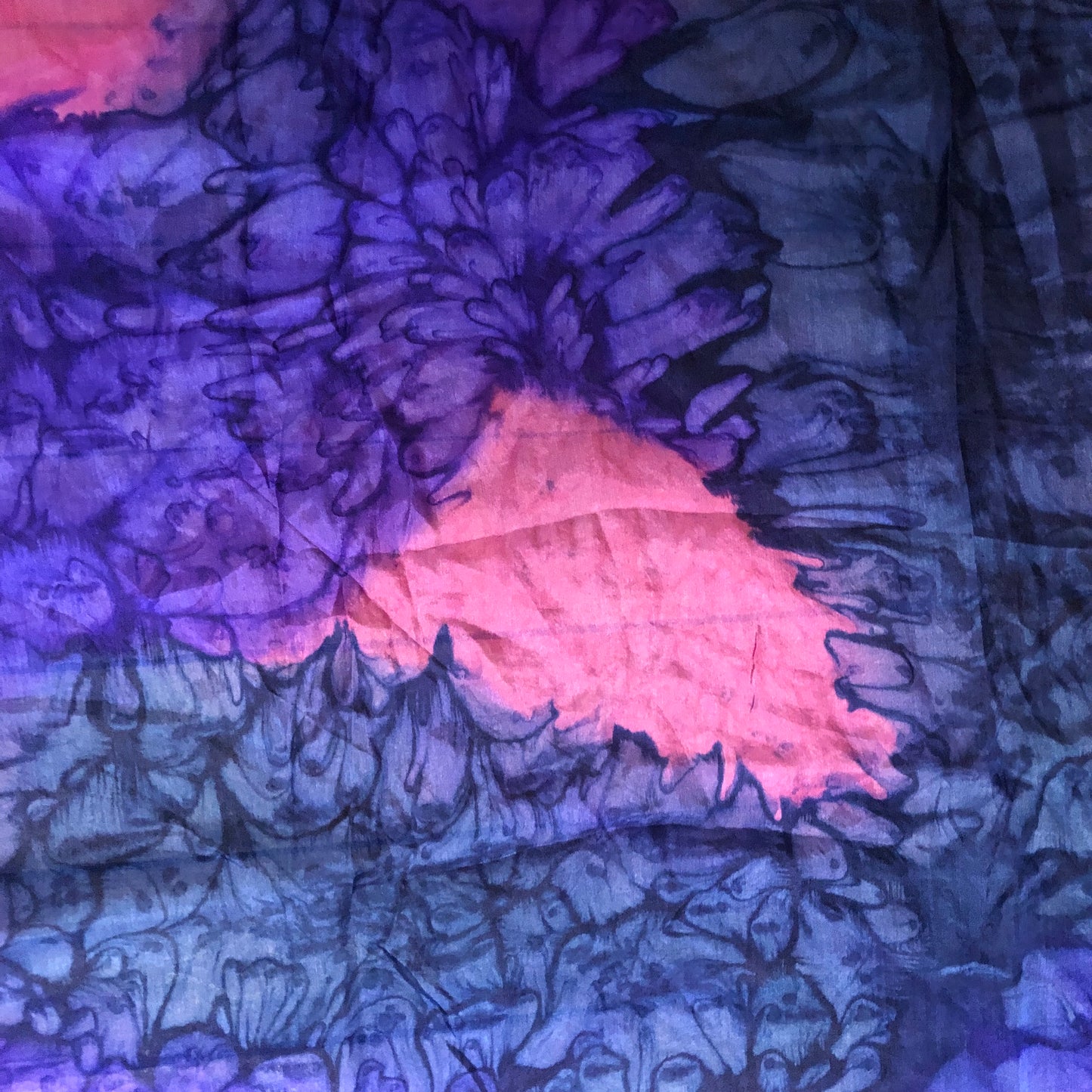 Purple and Pink Tie-dye Unbranded Square Scarf