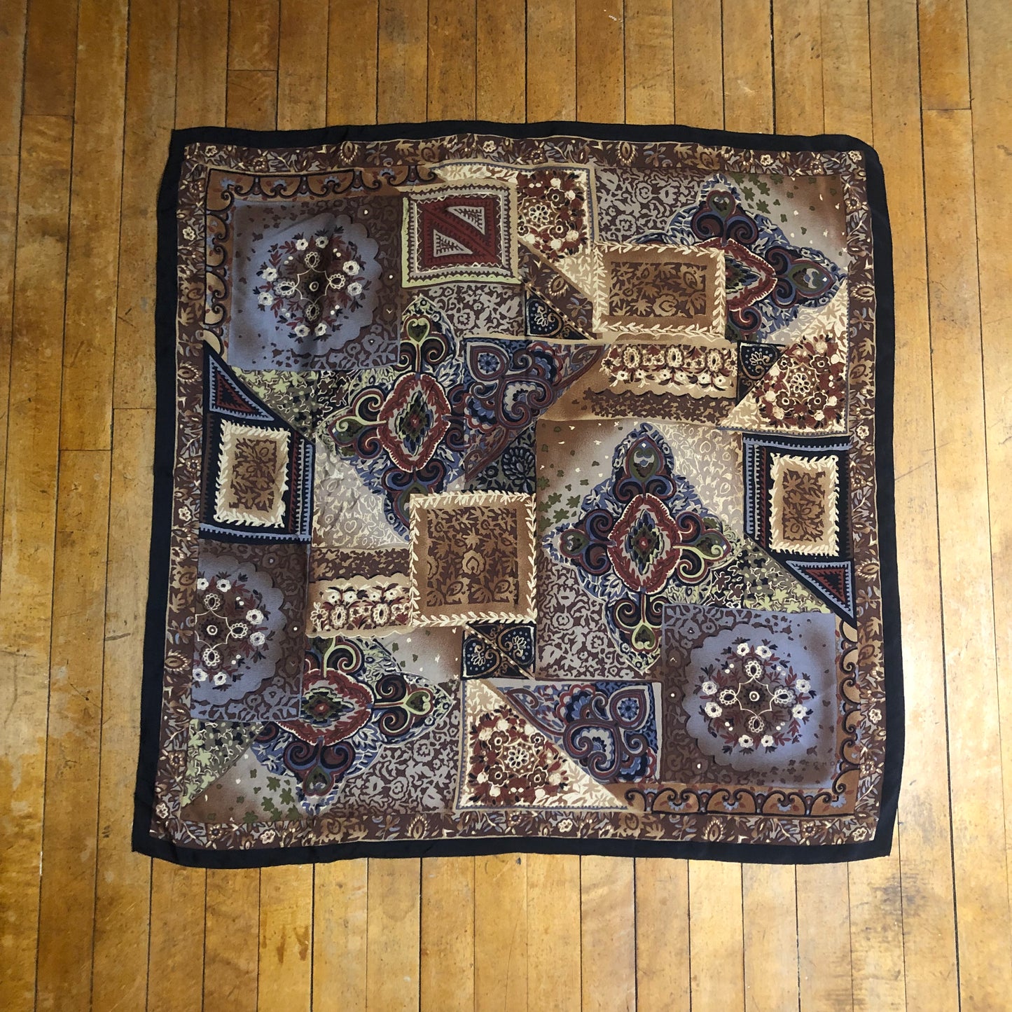 Dark Floral Square Unbranded Scarf