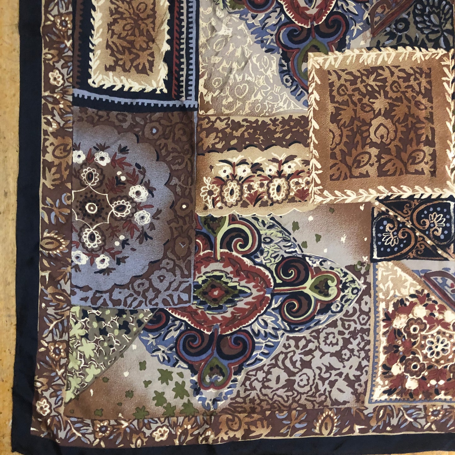 Dark Floral Square Unbranded Scarf