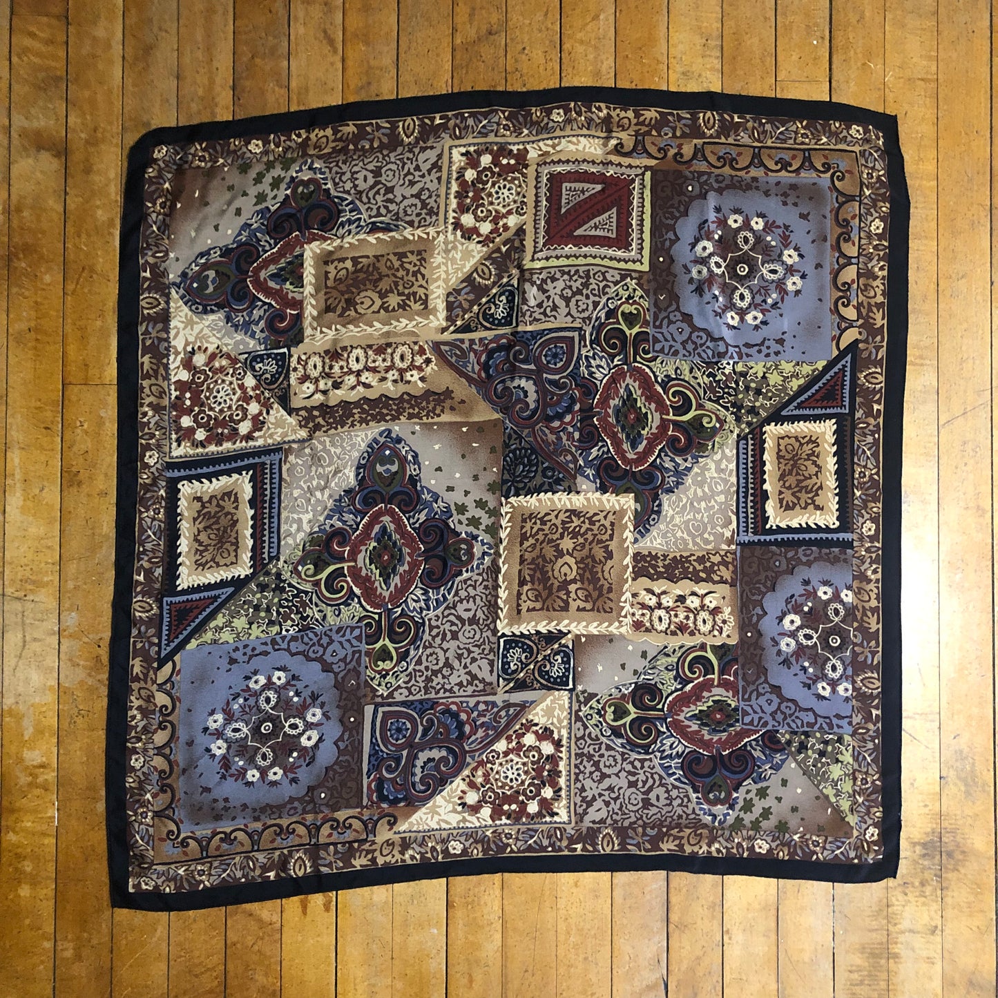 Dark Floral Square Unbranded Scarf