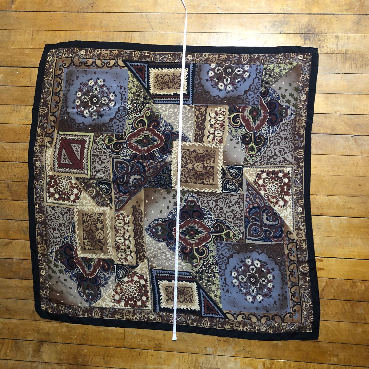 Dark Floral Square Unbranded Scarf