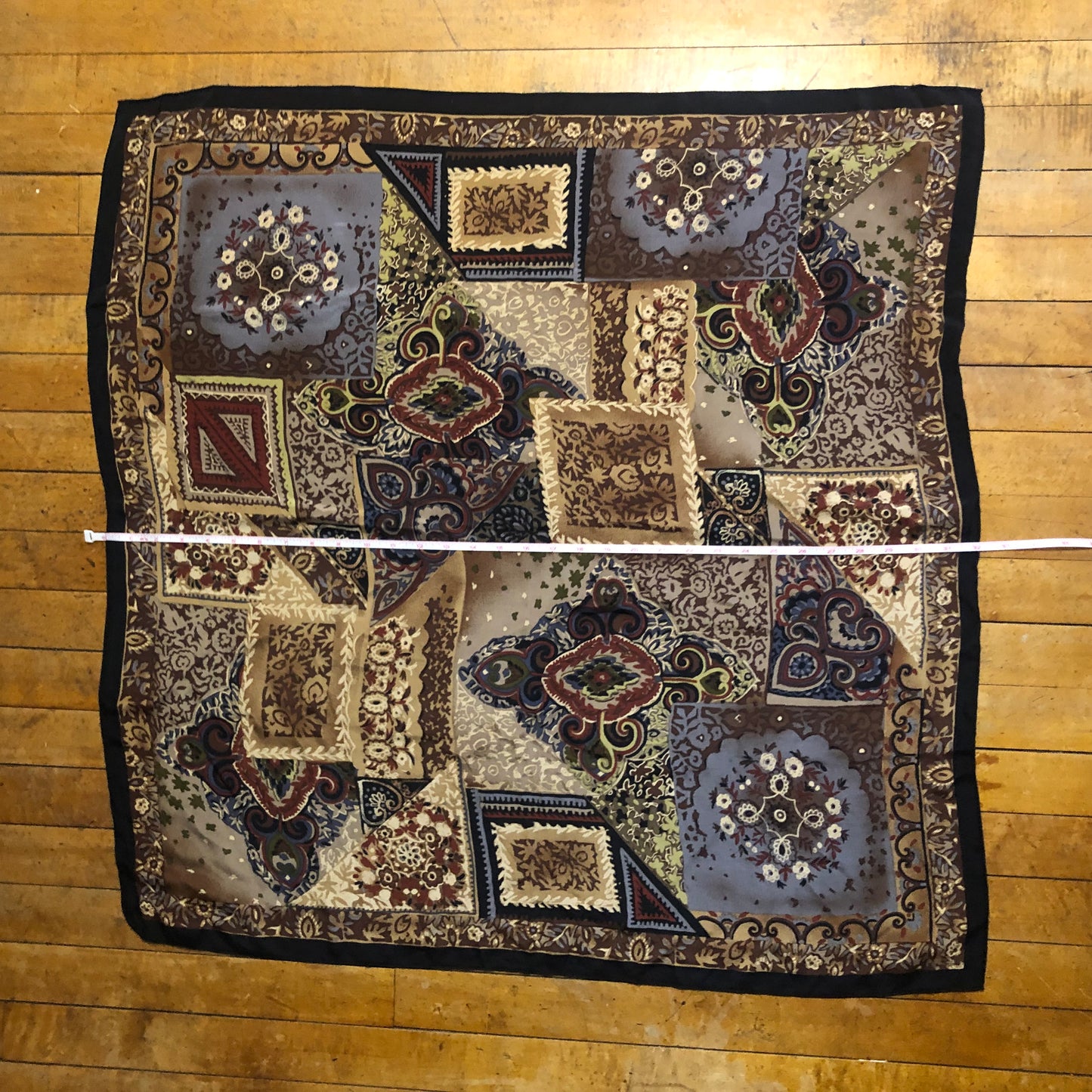 Dark Floral Square Unbranded Scarf