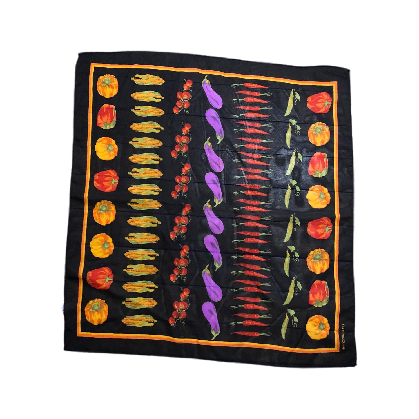 Liz Claiborne Vegetable Print Scarf Garden Motif