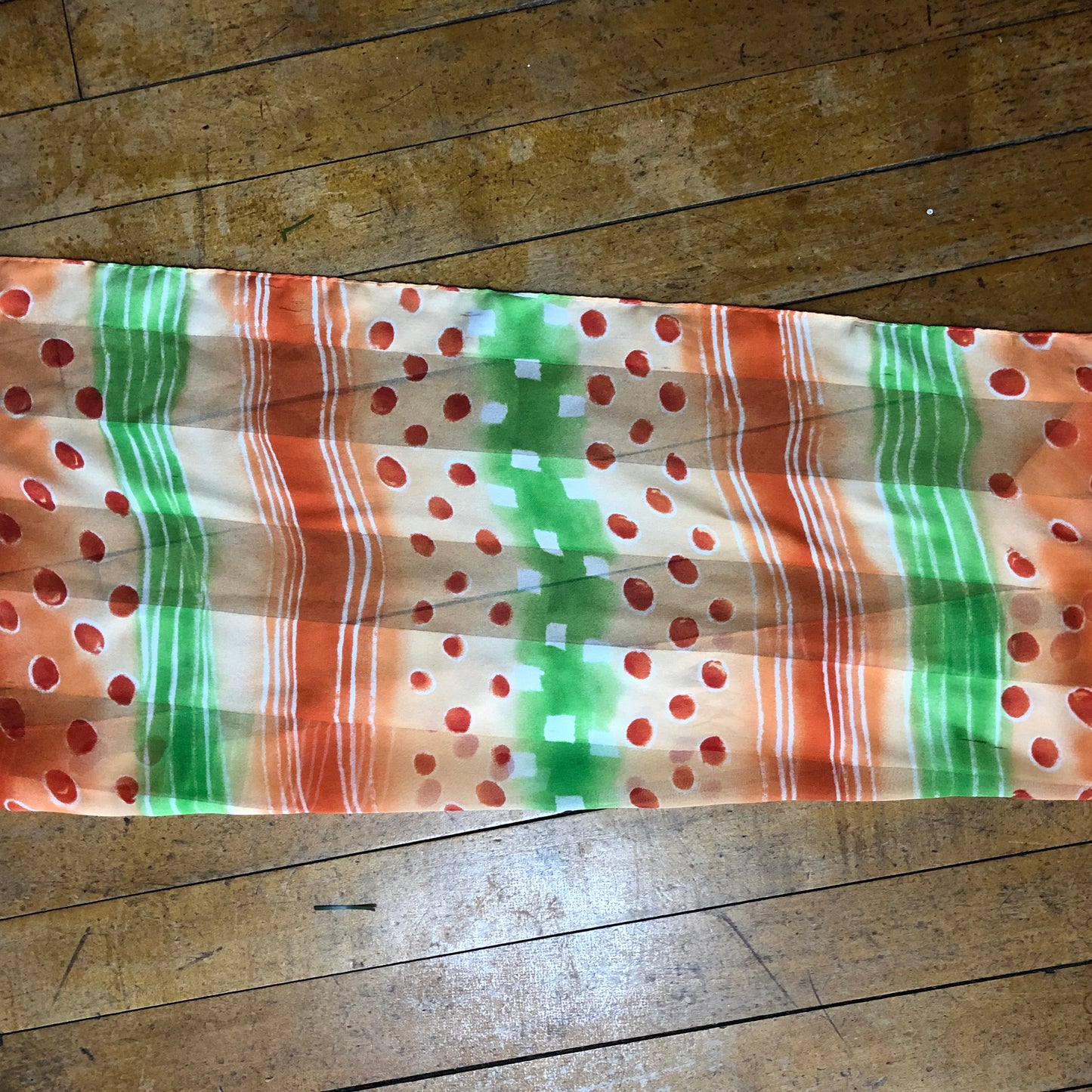Orange Floral Long Unbranded Scarf