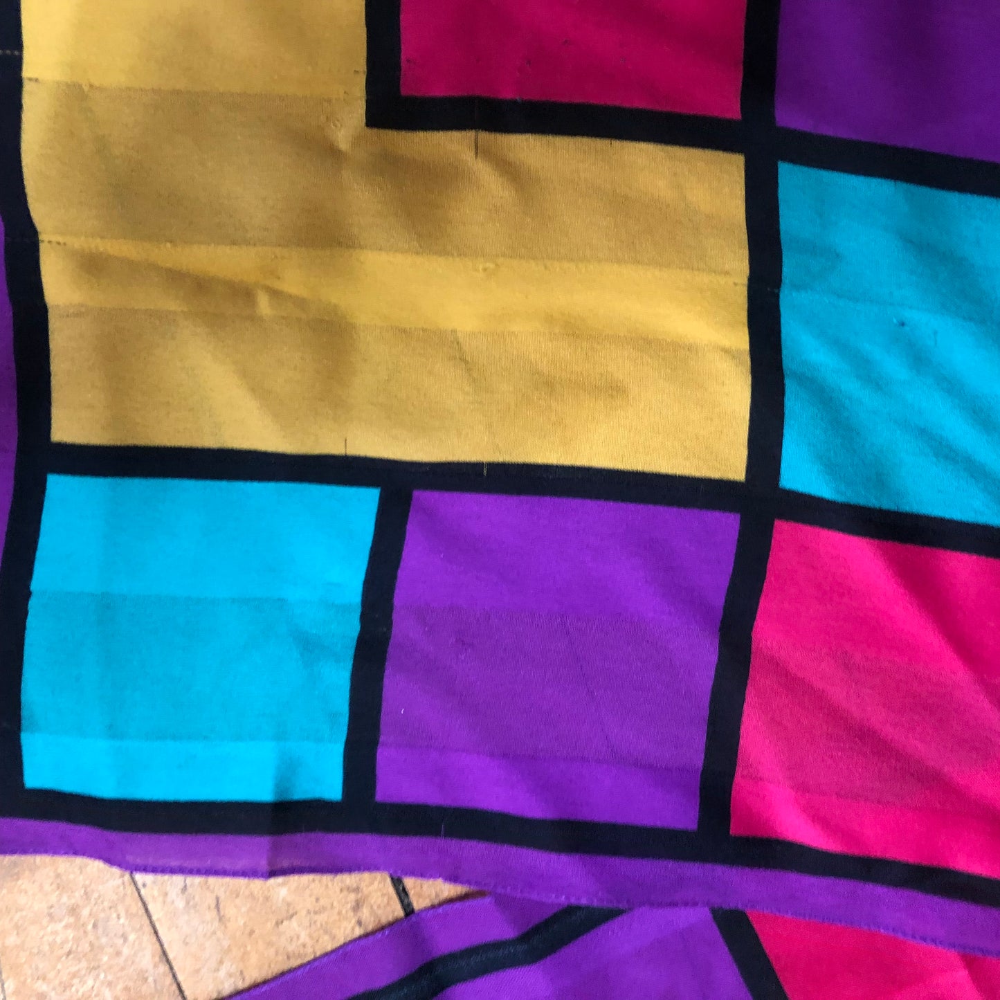 Colorful Abstract Geometric Scarf Unbranded Made In Italy 100% Polyester