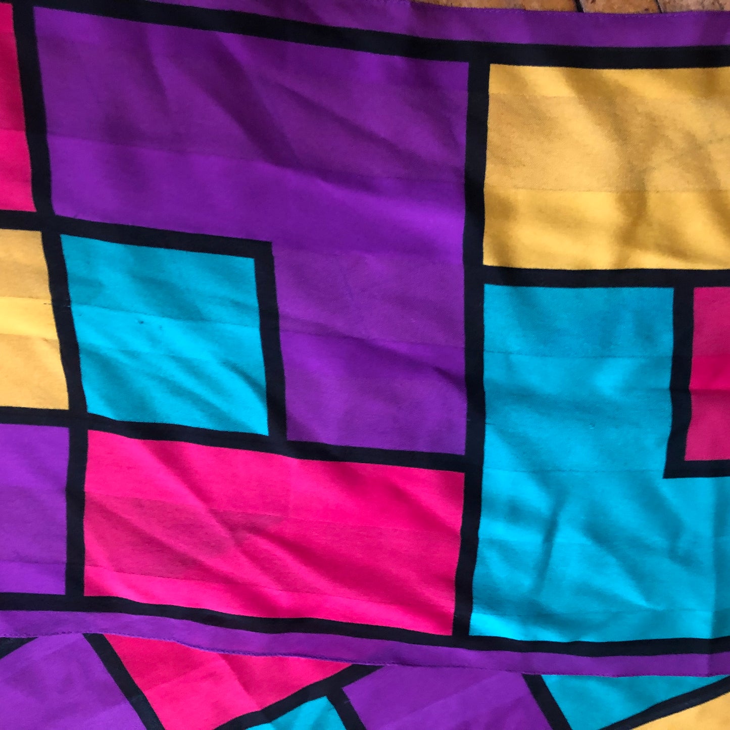 Colorful Abstract Geometric Scarf Unbranded Made In Italy 100% Polyester