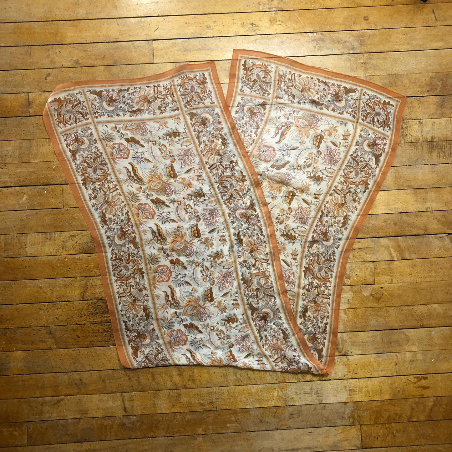 Orange Soda Color Floral Long Unbranded Scarf