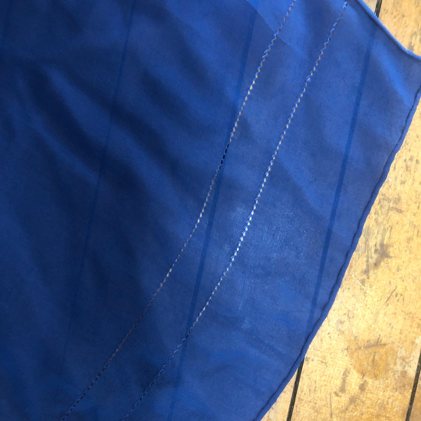 Long Blue Scarf Unbranded, Hand Rolled Hem Quality Fashion Accessory