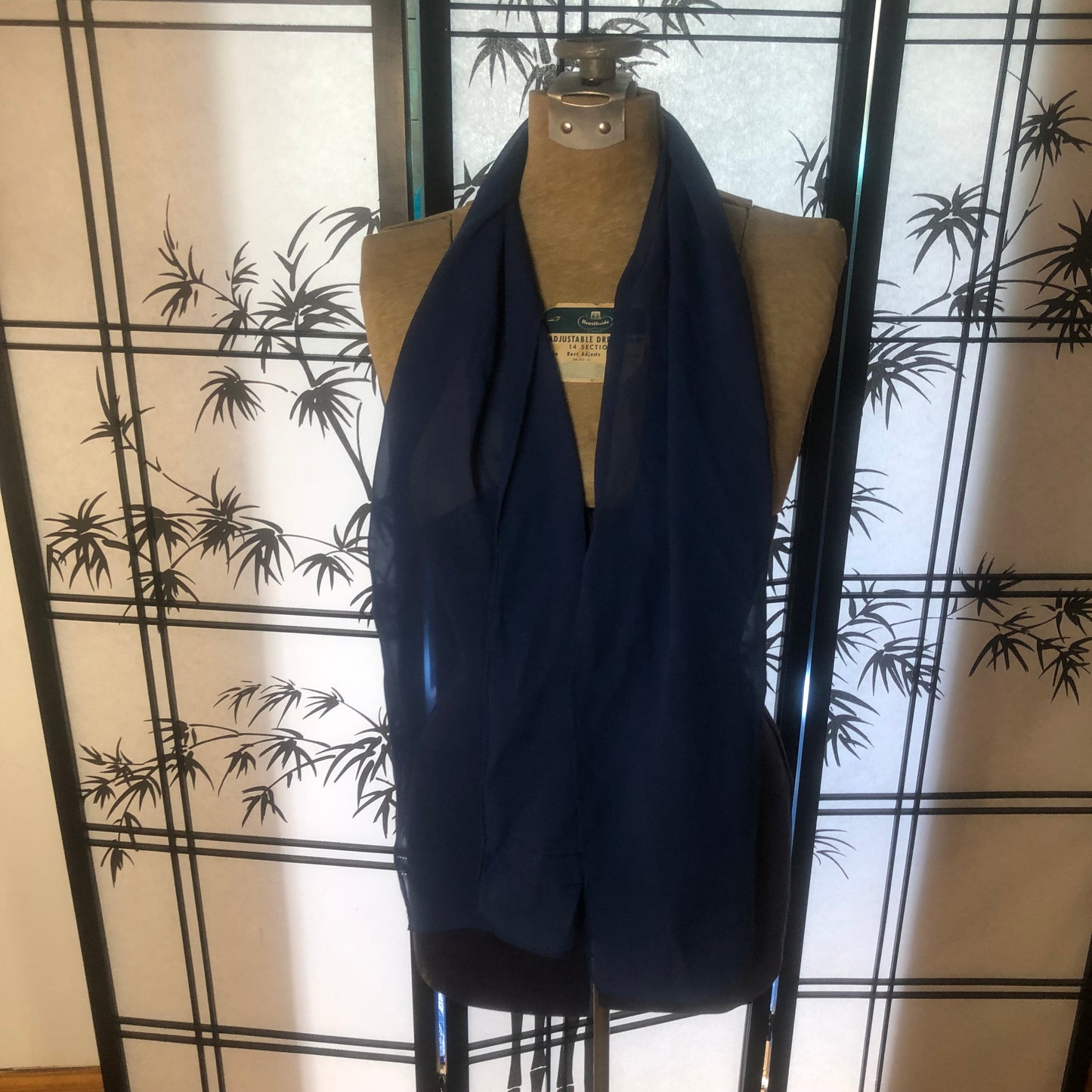 Long Blue Scarf Unbranded, Hand Rolled Hem Quality Fashion Accessory