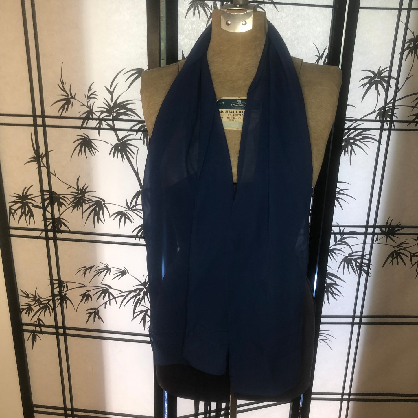 Long Blue Scarf Unbranded, Hand Rolled Hem Quality Fashion Accessory