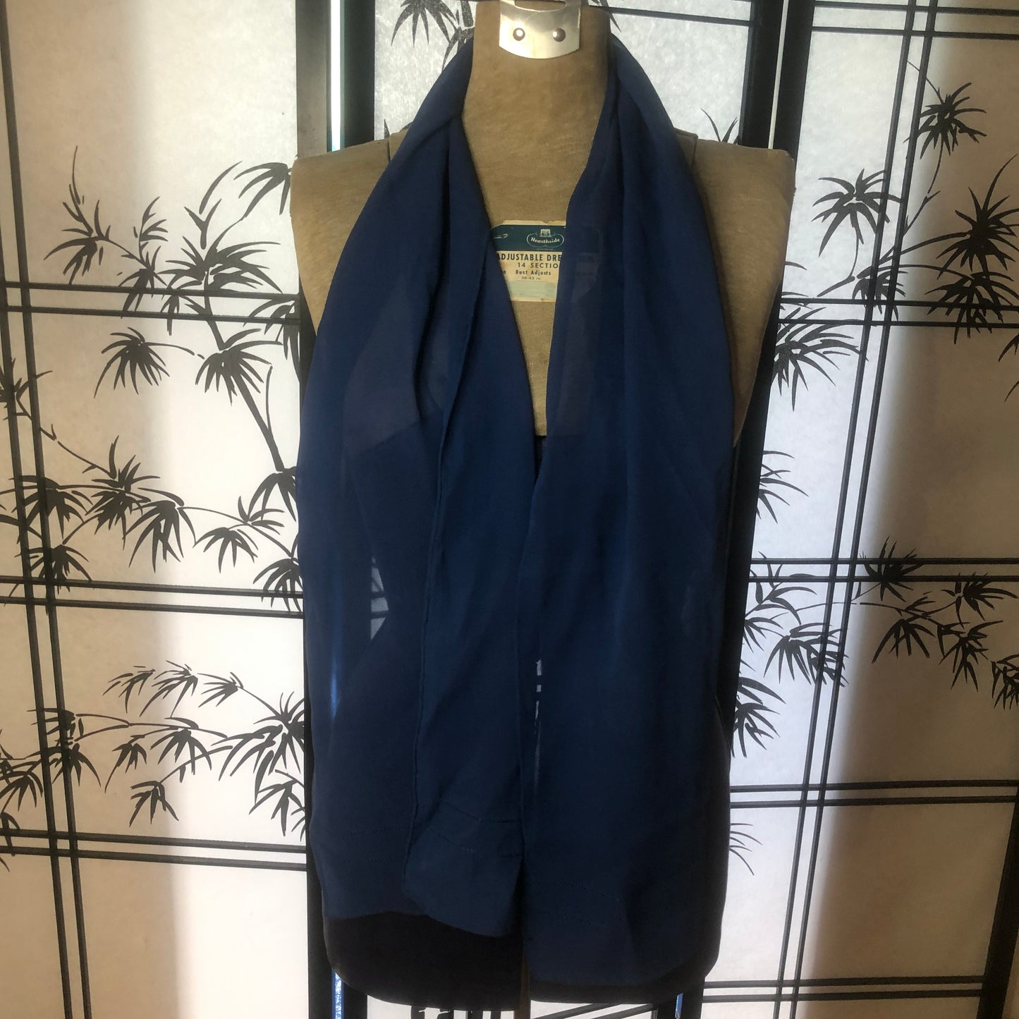 Long Blue Scarf Unbranded, Hand Rolled Hem Quality Fashion Accessory