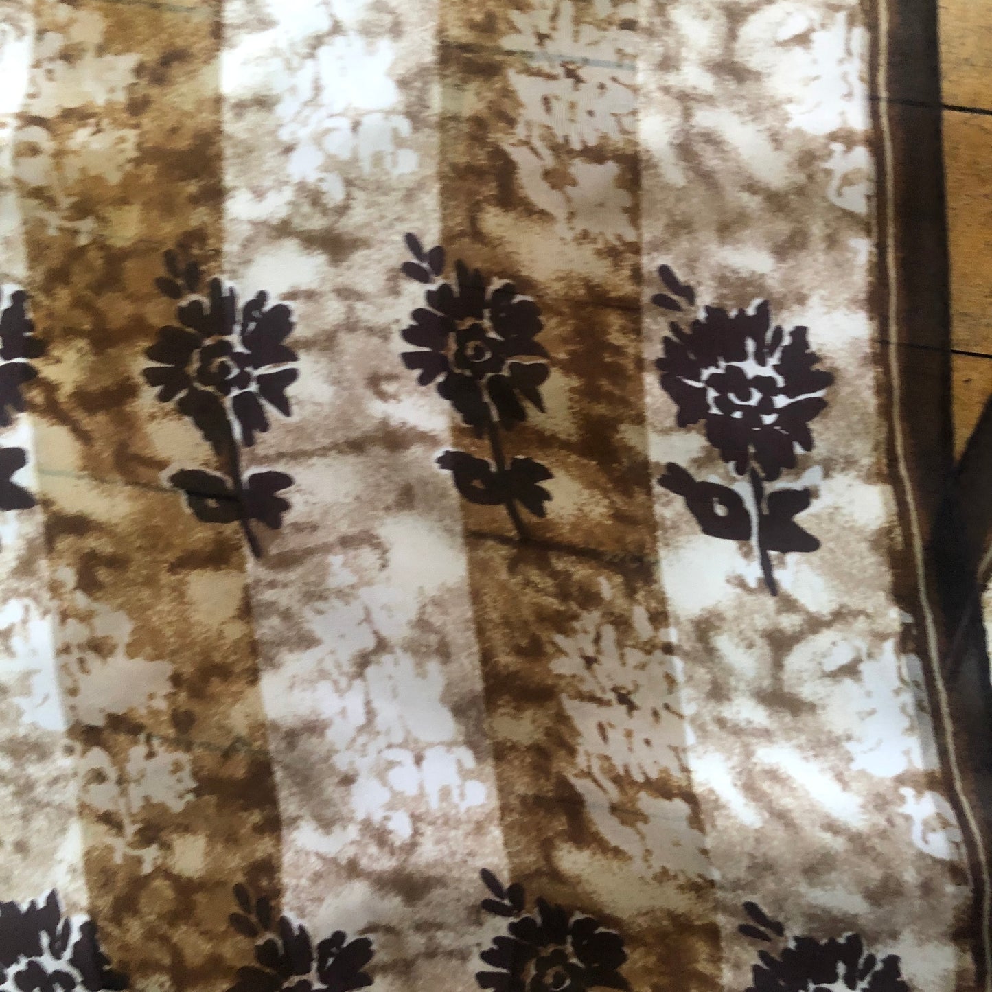 Brown Floral Unbranded Long Scarf