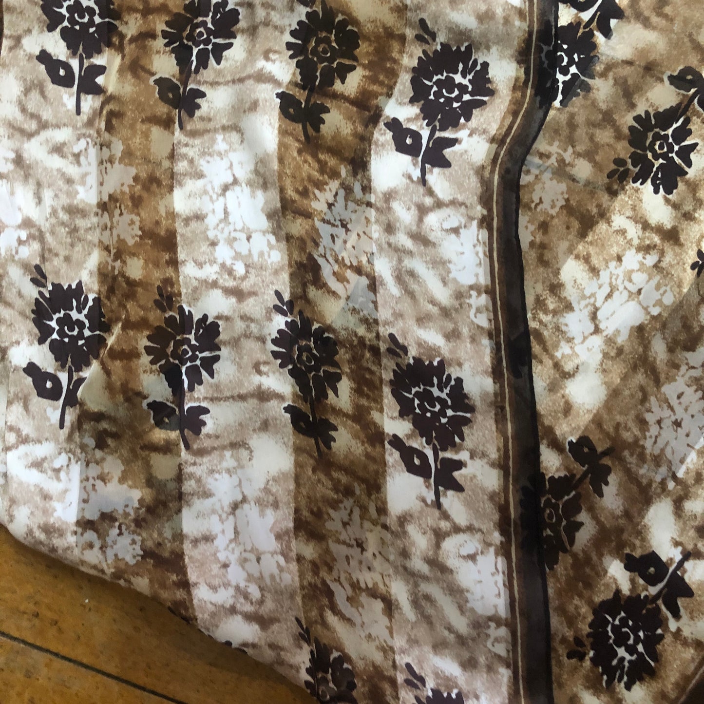 Brown Floral Unbranded Long Scarf