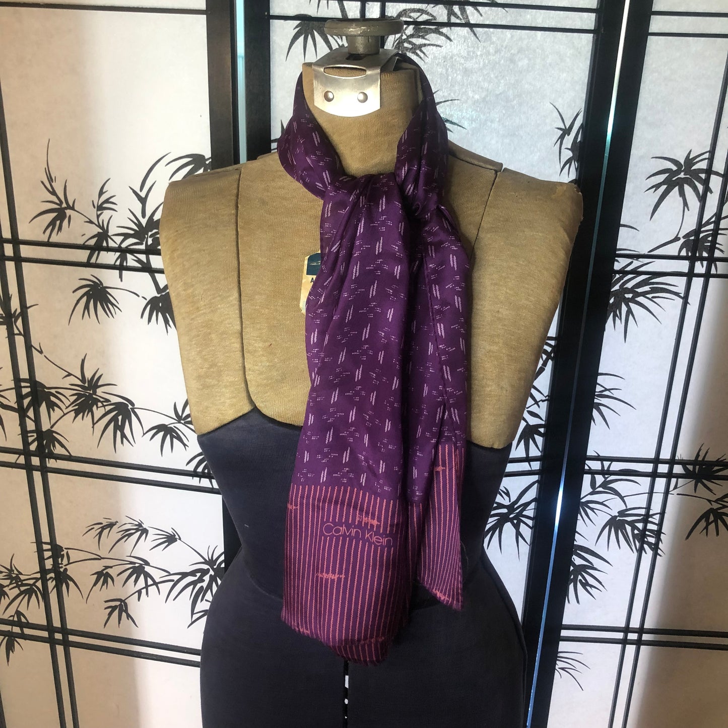 Calvin Klein Brand Purple Long Scarf