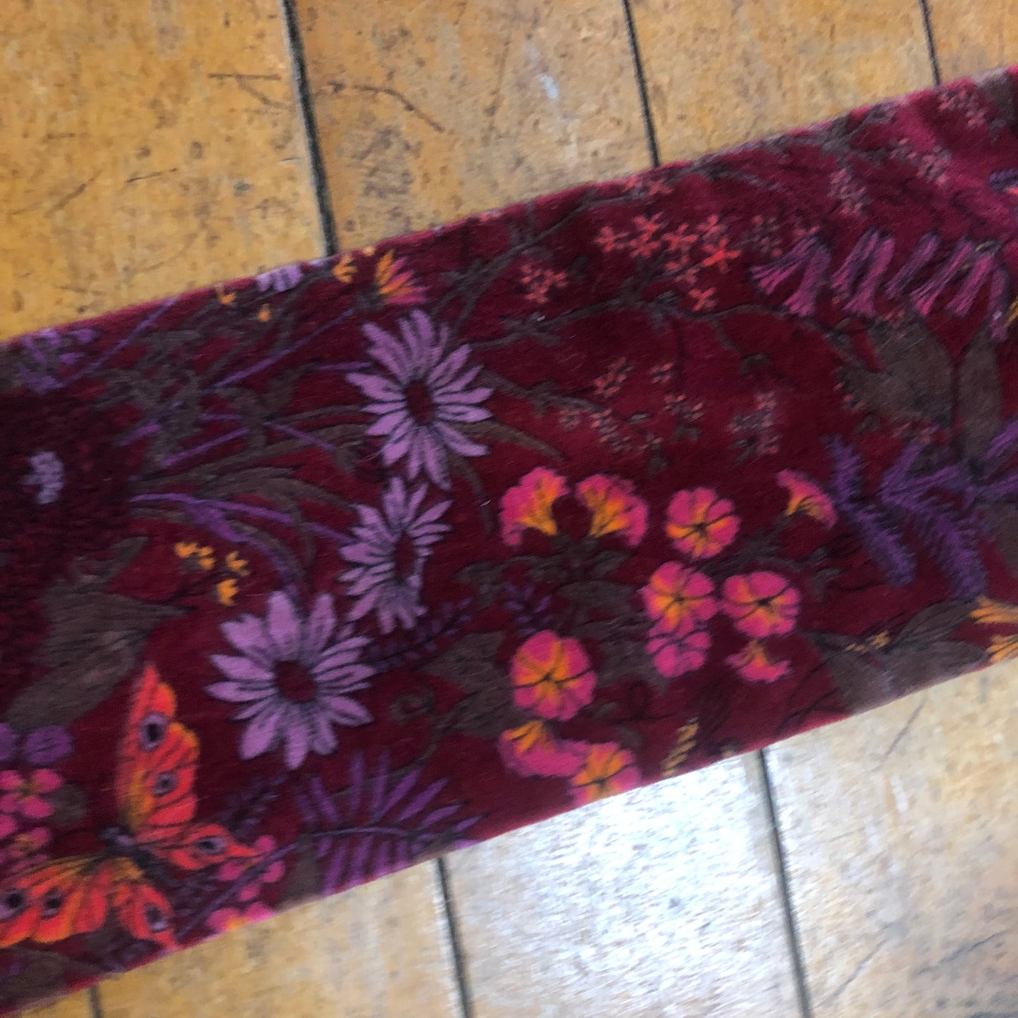 Burgundy Floral Unbranded Long Scarf