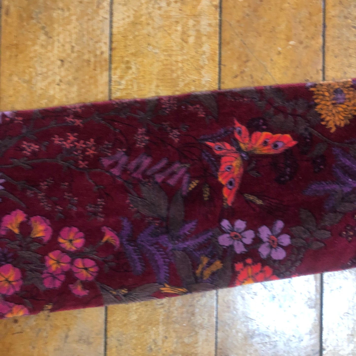 Burgundy Floral Unbranded Long Scarf