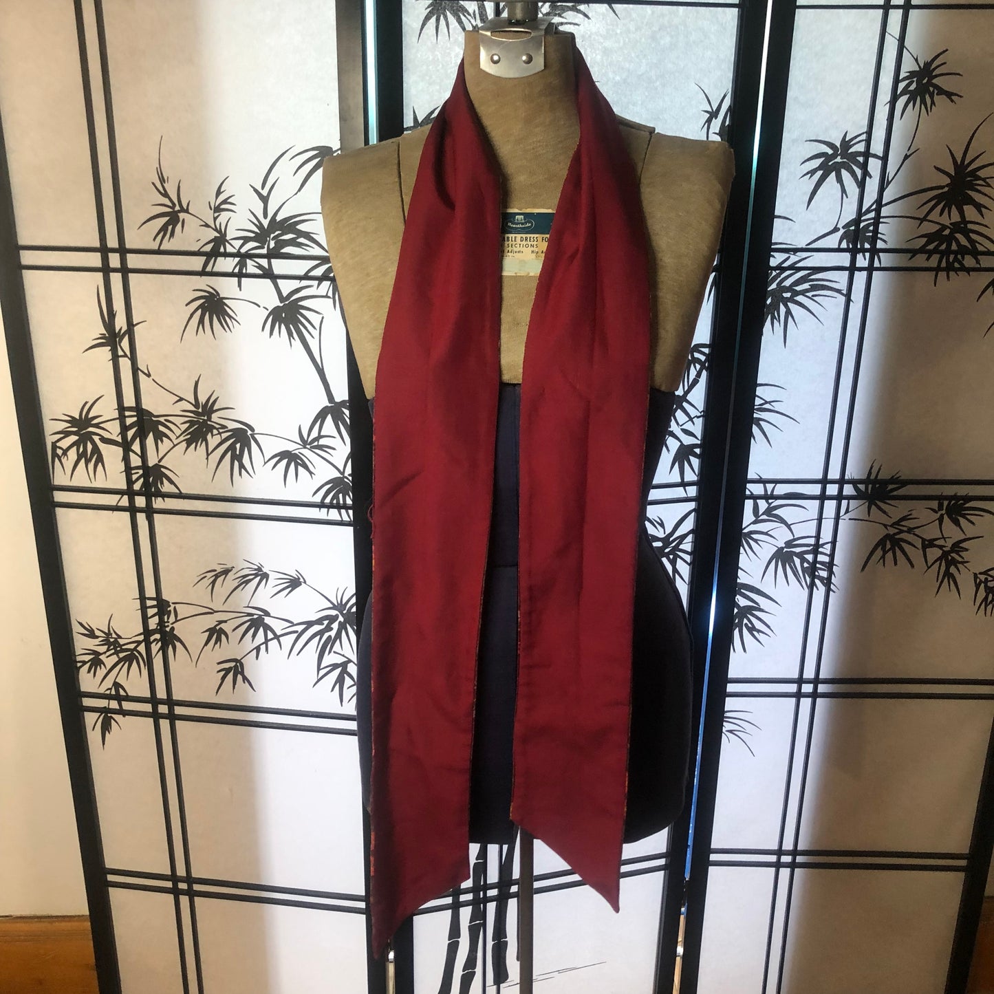 Burgundy Floral Unbranded Long Scarf