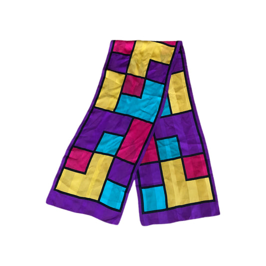 Colorful Abstract Geometric Scarf Unbranded Made In Italy 100% Polyester