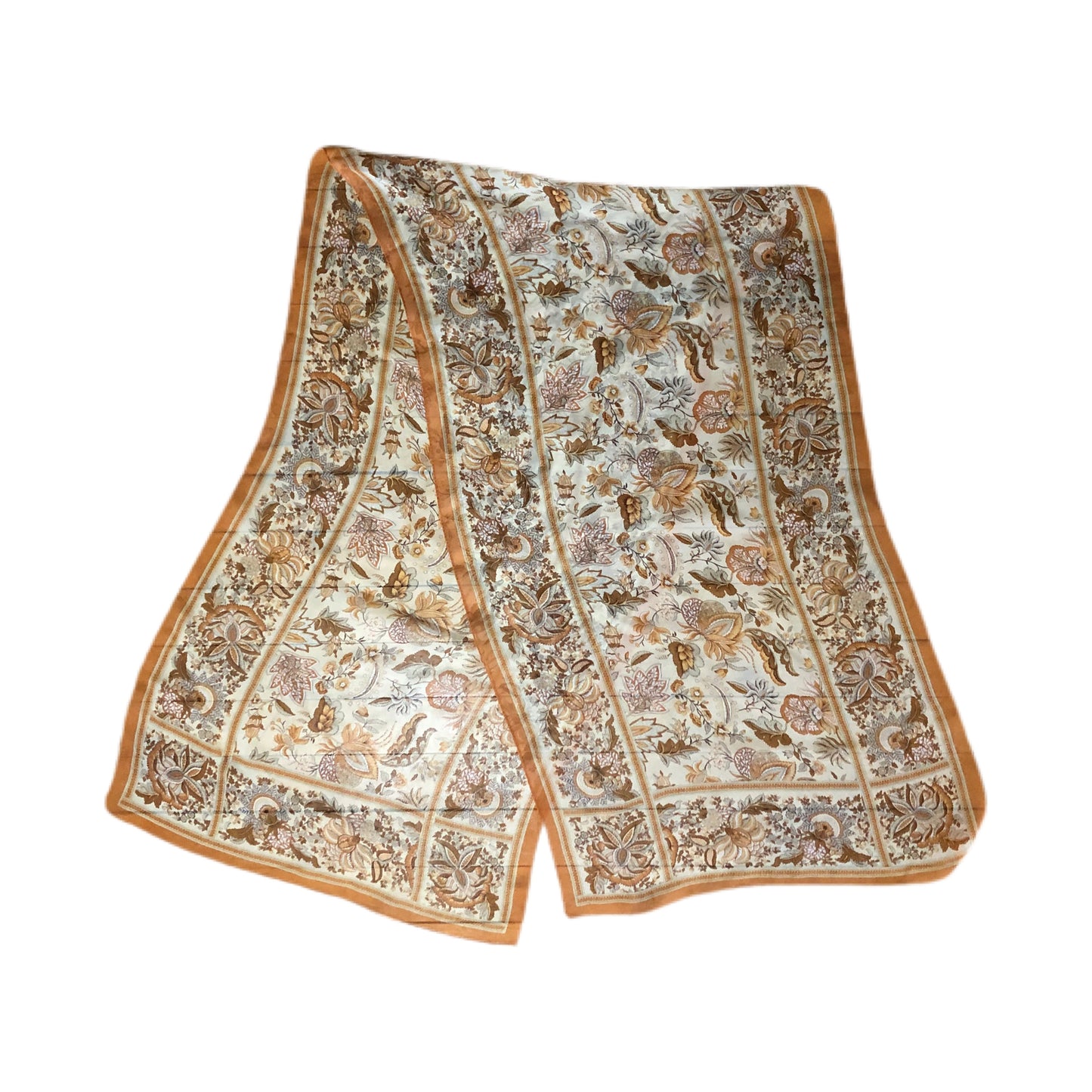 Orange Soda Color Floral Long Unbranded Scarf