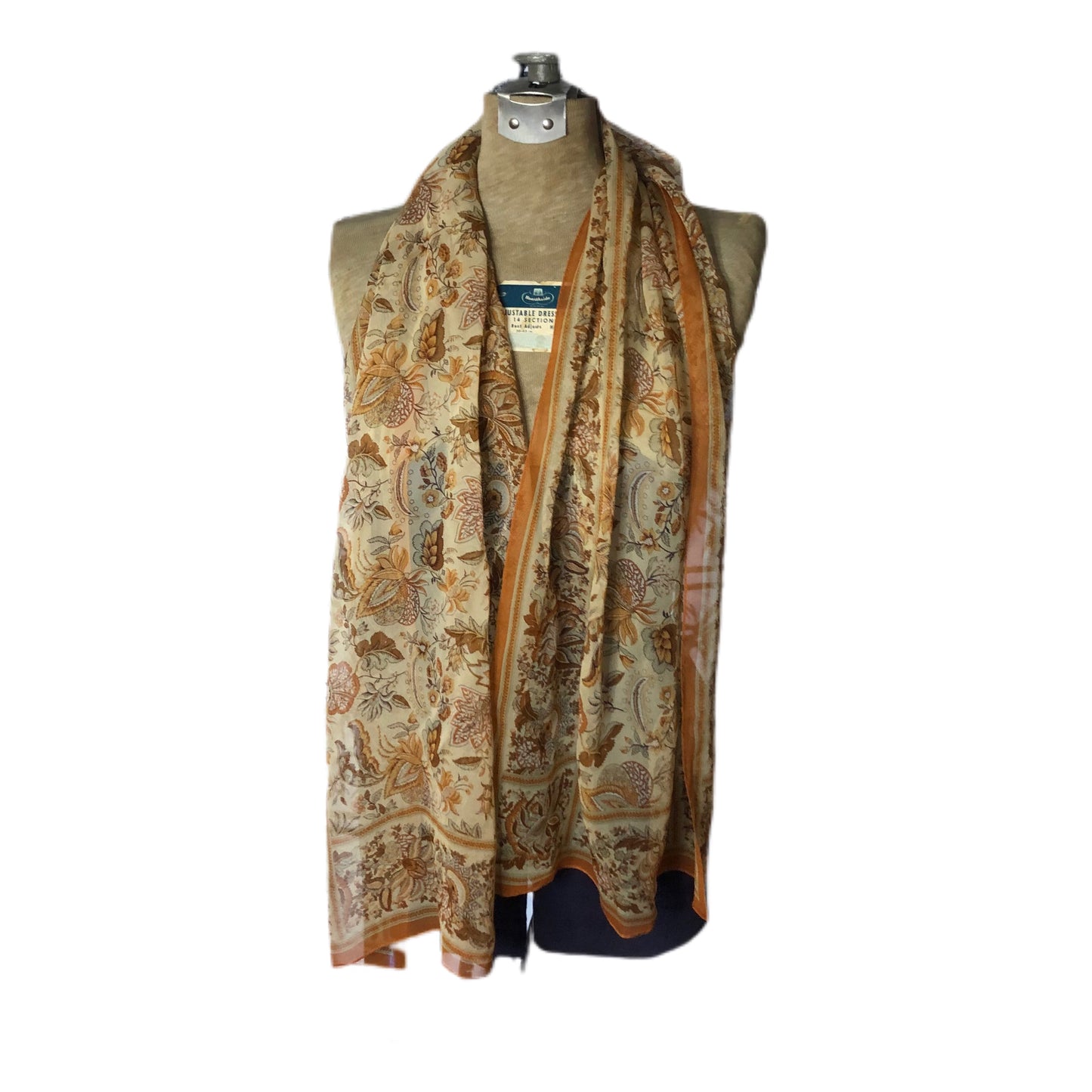 Orange Soda Color Floral Long Unbranded Scarf